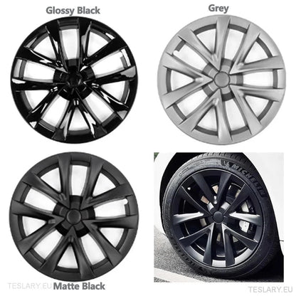 Tesla 3 18" Full Rim Silver / Grey Arachnid Sport Style Wheel Covers - TESLARY Tesla Shop Accessories Europe Nederlands Dublin Cork Ireland Deutschland Espana Alicante France Italia