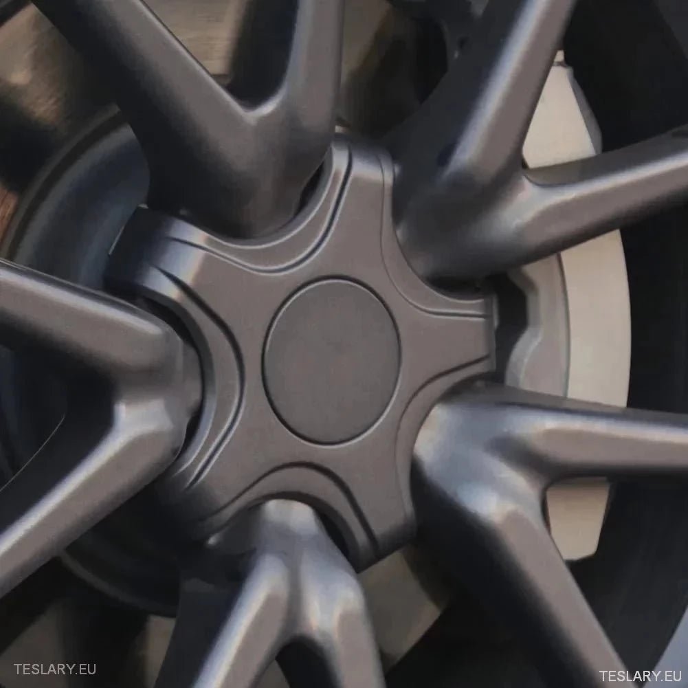 Tesla 3 - Five Claw Centre Caps for Original Alloy Wheels - TESLARY Tesla Shop Accessories Europe Nederlands Ireland Deutschland Espana Alicante France Italia