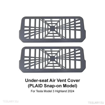 Tesla 3 Highland Under Seat Air Outlet Cover Plaid Style ( 2 Pieces ) - TESLARY Tesla Shop Accessories Europe Nederlands Dublin Cork Ireland Deutschland Espana Alicante France Italia