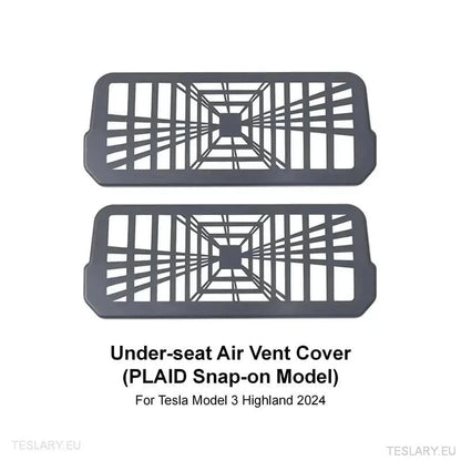 Tesla 3 Highland Under Seat Air Outlet Cover Plaid Style ( 2 Pieces )