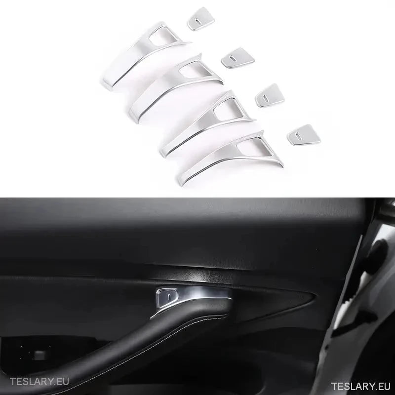TESLA 3 / Y Windows Switch Protective Button Covers Chrome Plated - TESLARY Tesla Shop Accessories Europe Nederlands Ireland Deutschland Espana Alicante France Italia