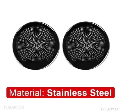 Tesla 3/Y Interior Front Circular Speaker Cover Silver ( PAIR ) - TESLARY Tesla Shop Accessories Europe Nederlands Ireland Deutschland Espana Alicante France Italia
