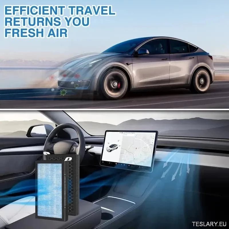 Tesla 3/Y Passenger Air Filter Replacement ( 2 Pieces ) - TESLARY Tesla Shop Accessories Europe Nederlands Ireland Deutschland Espana Alicante France Italia