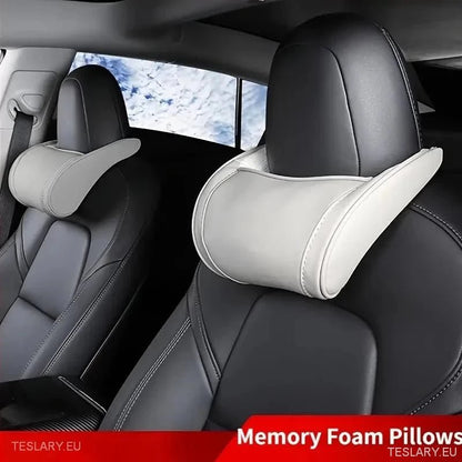 Tesla Leather Memory Foam Neck Pillow ( 1 PIECE ) Black or White -TESLARY.IE Tesla Shop Europe