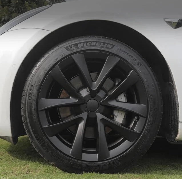 TESLA  MODEL 3 18" ARACHNID STYLE WHEEL COVERS -TESLARY.IE Tesla Shop Europe