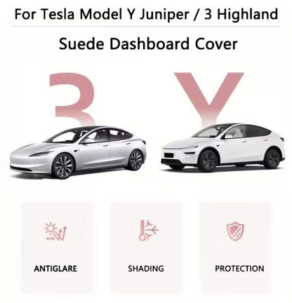 Tesla Model 3+ Highland Anti Glare Dash Cover Mat with Logo - TESLARY Buy Tesla Shop Accessories Europe Nederlands Dublin Cork Ireland Deutschland Espana Iceland Finland France Italia