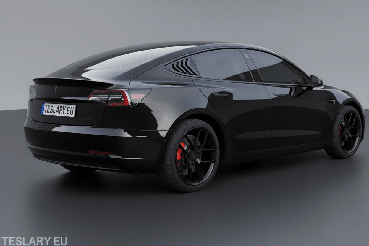 Tesla Model 3 Window Louver Sports Panels for Side Carbon Black or Black Matte or Gloss Buy from Europes TESLARY.EU
