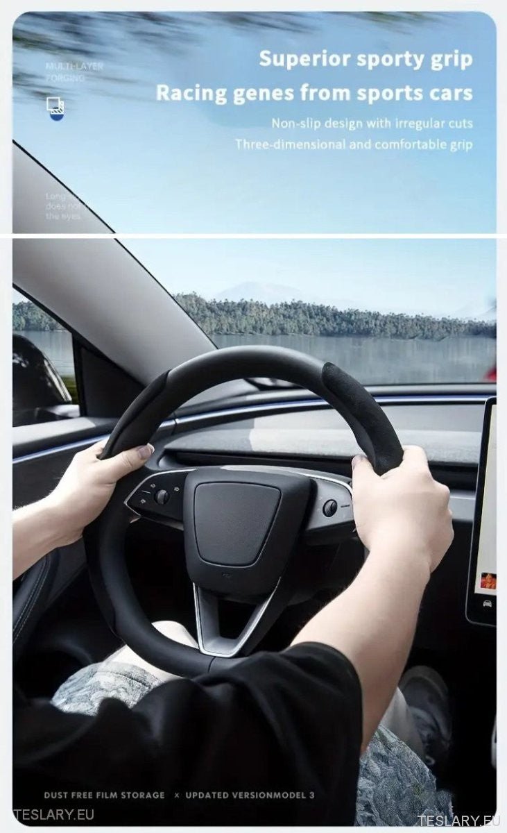 Tesla Model 3 Highland Steering Wheel Cover - Tesla Shop Europe - TESLARY.IE Ireland - France boutique- Deutschland Geschäft- España comercio - Nederland winkel- TESLARY.IE
