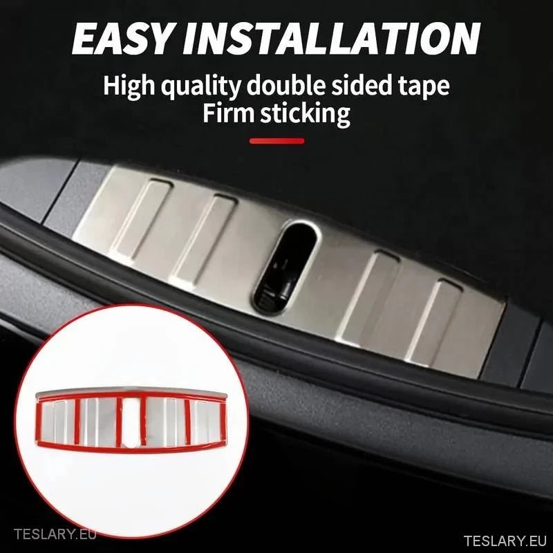 Tesla Model 3 Stainless Steel Trunk Lock Protector - TESLARY Tesla Shop Accessories Europe Nederlands Ireland Deutschland Espana Alicante France Italia