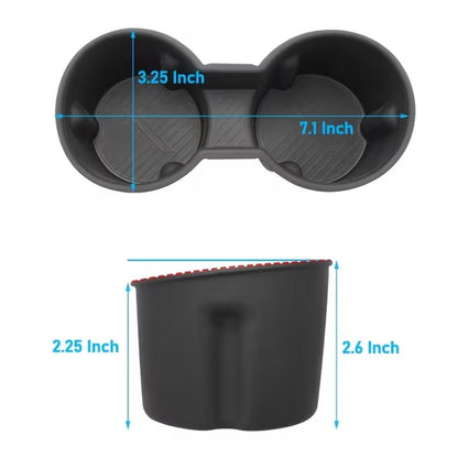 Tesla Model 3 / Y Black Soft Plastic Centre Console Cup Inserts - TESLARY Tesla Shop Accessories Europe Nederlands Dublin Cork Ireland Deutschland Espana Alicante France Italia