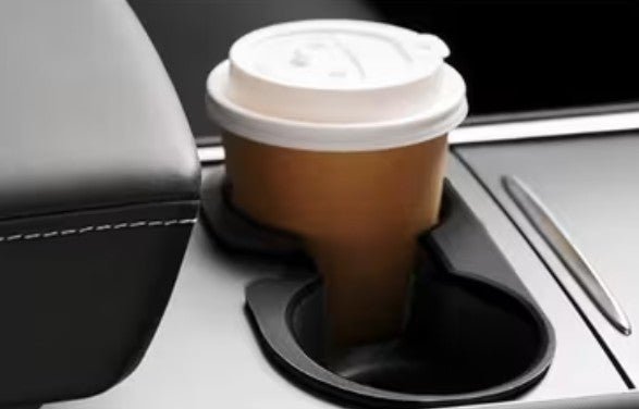 Tesla Model 3 / Y Black Soft Plastic Centre Console Cup Inserts - TESLARY Tesla Shop Accessories Europe Nederlands Dublin Cork Ireland Deutschland Espana Alicante France Italia