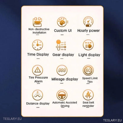 Tesla 3/Y Dash Instrument Panel 3.54" Round LED Screen -TESLARY.IE Tesla Shop Europe