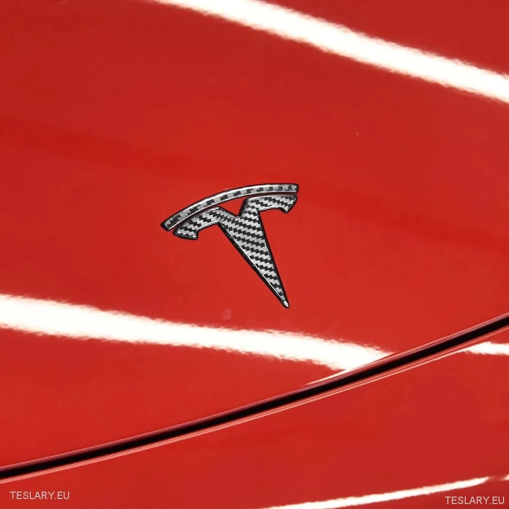 Tesla Model 3 / Y Front Logo Black , Carbon , Chrome , Red - TESLARY Tesla Shop Accessories Europe Nederlands Dublin Cork Ireland Deutschland Espana Alicante France Italia