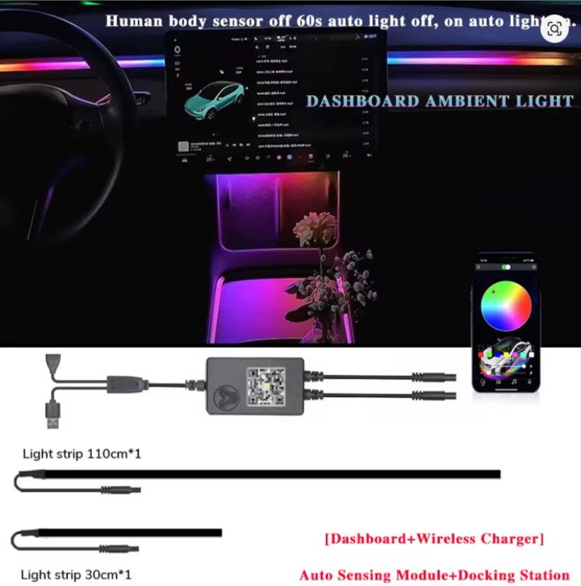 Tesla Model 3 / Y Led Ambient Lighting - TESLARY Tesla Shop Accessories Europe Nederlands Dublin Cork Ireland Deutschland Espana Alicante France Italia