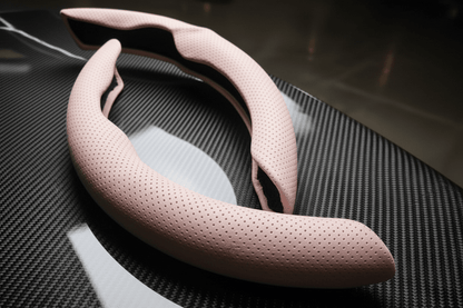 Pink PU LEather Steering Wheel Cover for the Tesla Model 3 Y Highland Juniper Buy from Europes TESLARY.EU