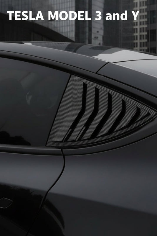 Tesla Model 3 Window Louver Sports Panels for Side Carbon Black or Black Matte or Gloss Buy from Europes TESLARY.EU