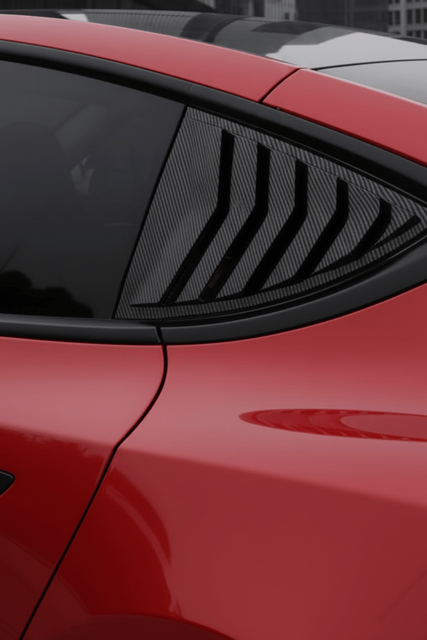Tesla Model 3 / Y Sports Style Louver Side Windows Splitters ( 2 Pieces ) - TESLARY Tesla Shop Accessories Europe Nederlands Dublin Cork Ireland Deutschland Espana Alicante France Italia