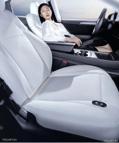 Tesla Model 3 / Y Ventilated Seat Cover(s) in Black or White PU Leather ( 1 Piece ) - TESLARY Tesla Shop Accessories Europe Nederlands Dublin Cork Ireland Deutschland Espana Alicante France Italia