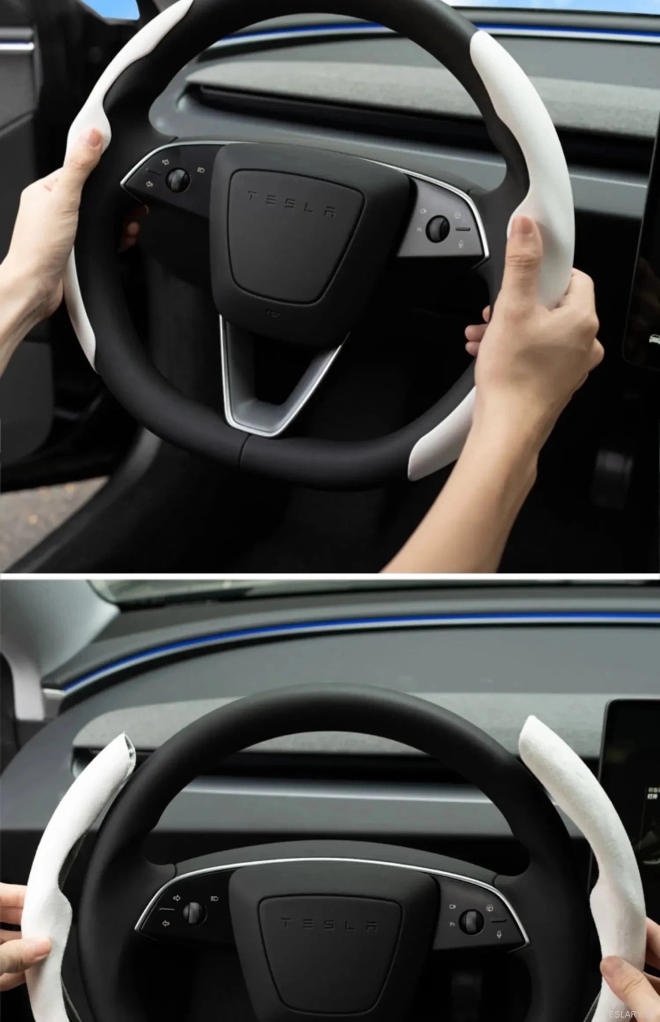 Tesla Model 3 / YUltra - Thin Steering Wheel Cover - TESLARY Tesla Shop Accessories Europe Nederlands Dublin Cork Ireland Deutschland Espana Alicante France Italia
