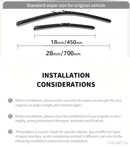 TESLA MODEL X WIPER BLADE KIT ( BOTH WIPERS ) 18 / 28 2016 - 2020 LHD - TESLARY Tesla Shop Accessories Europe Nederlands Dublin Cork Ireland Deutschland Espana Alicante France Italia