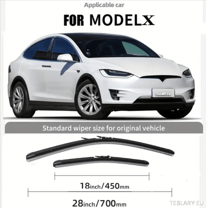 TESLA MODEL X WIPER BLADE KIT ( BOTH WIPERS ) 18 / 28 2016 - 2020 LHD - TESLARY Tesla Shop Accessories Europe Nederlands Dublin Cork Ireland Deutschland Espana Alicante France Italia