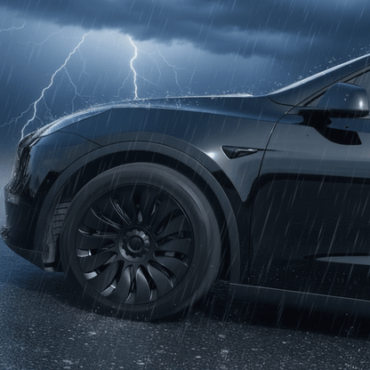 TESLA MODEL Y 19" FULL COVERAGE UBERTINE STYLE HUBCAPS - GUN METAL GREY - TESLARY Tesla Shop Accessories Europe Nederlands Dublin Cork Ireland Deutschland Espana Alicante France Italia