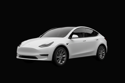 Tesla Model Y 2022 white on black background