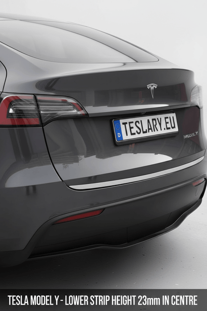 Tesla Model Y Trunk Chrome Protective Strips - TESLARY Tesla Shop Accessories Europe Nederlands Dublin Cork Ireland Deutschland Espana Alicante France Italia