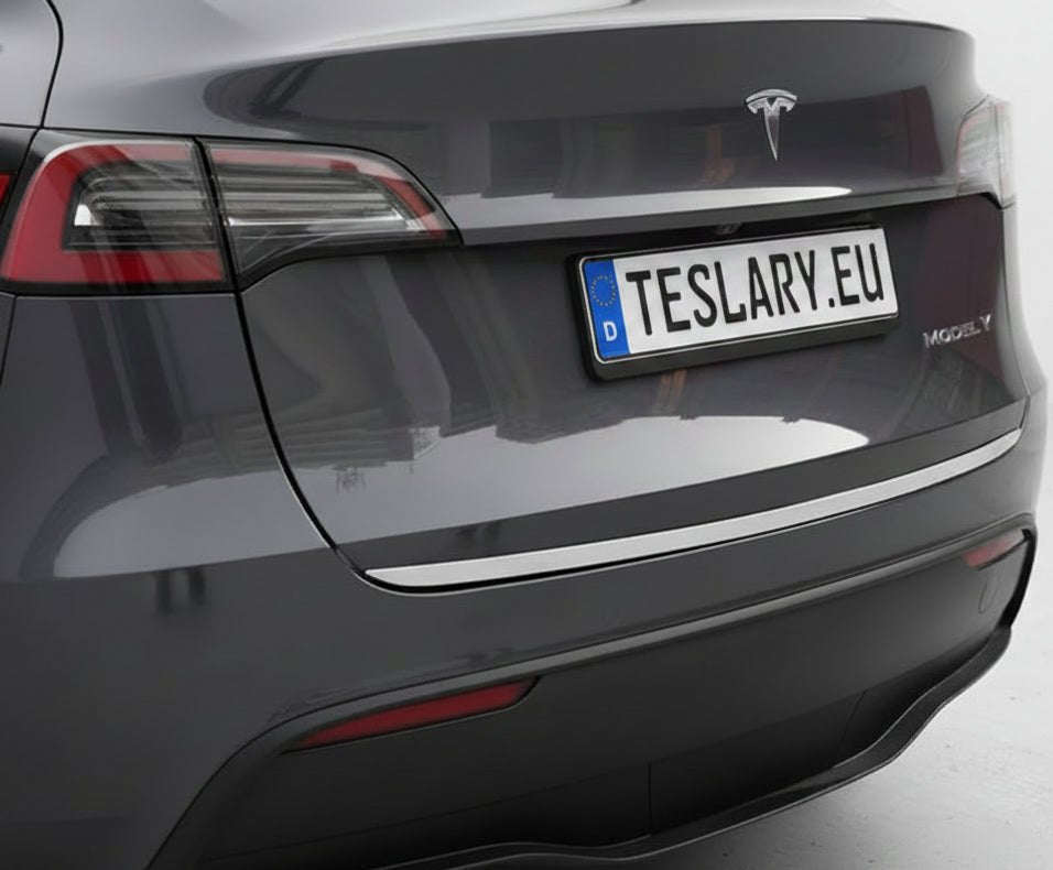 Tesla Model Y Trunk Chrome Protective Strips - TESLARY Tesla Shop Accessories Europe Nederlands Dublin Cork Ireland Deutschland Espana Alicante France Italia