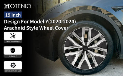 Teslary Model Y 2021-2025 19 inch Arachnid Web Wheel Covers Full Rim Covers - New Style - TESLARY Buy Tesla Shop Accessories Europe Nederlands Dublin Cork Ireland Deutschland Espana Iceland Finland France Italia