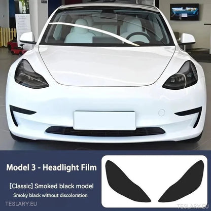 TPU Front Headlight Black Tint for Tesla Model 3 , Y & Highland - TESLARY Tesla Shop Accessories Europe Nederlands Dublin Cork Ireland Deutschland Espana Alicante France Italia