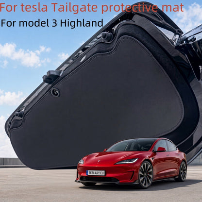 Trunk Tailgate Guard Pad - Tesla Model Y Juniper / Model 3 Highland - Durable Faux Leather Cargo Liner, Protective & Stylish, Easy to Install - TESLARY Buy Tesla Shop Accessories Europe Nederlands Dublin Cork Ireland Deutschland Espana Iceland Finland France Italia