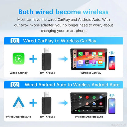Universal Wireless CarPlay & Android Auto Adapter - TESLARY Tesla Shop Accessories Europe Nederlands Ireland Deutschland Espana Alicante France Italia