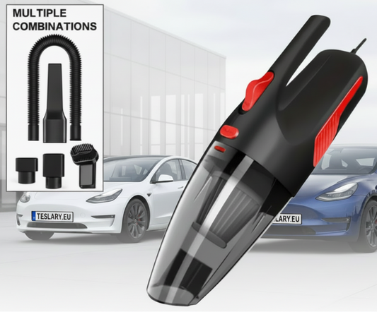 Vacuum Wired High Power Suction with Attachments Handheld Light Weight Black - TESLARY Tesla Shop Accessories Europe Nederlands Dublin Cork Ireland Deutschland Espana Alicante France Italia