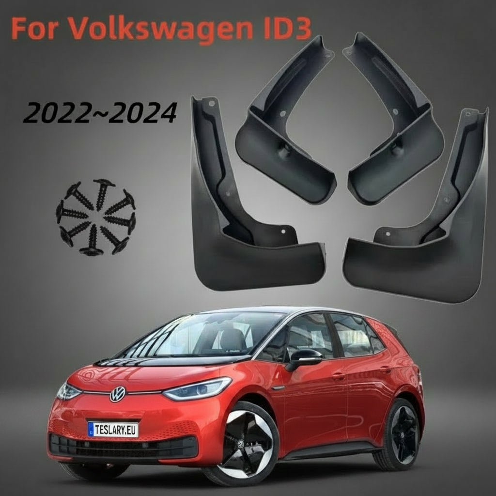 Volkswagen ID3 2021 - 2024 Front Rear Fender Mud Flaps - TESLARY Tesla Shop Accessories Europe Nederlands Dublin Cork Ireland Deutschland Espana Alicante France Italia