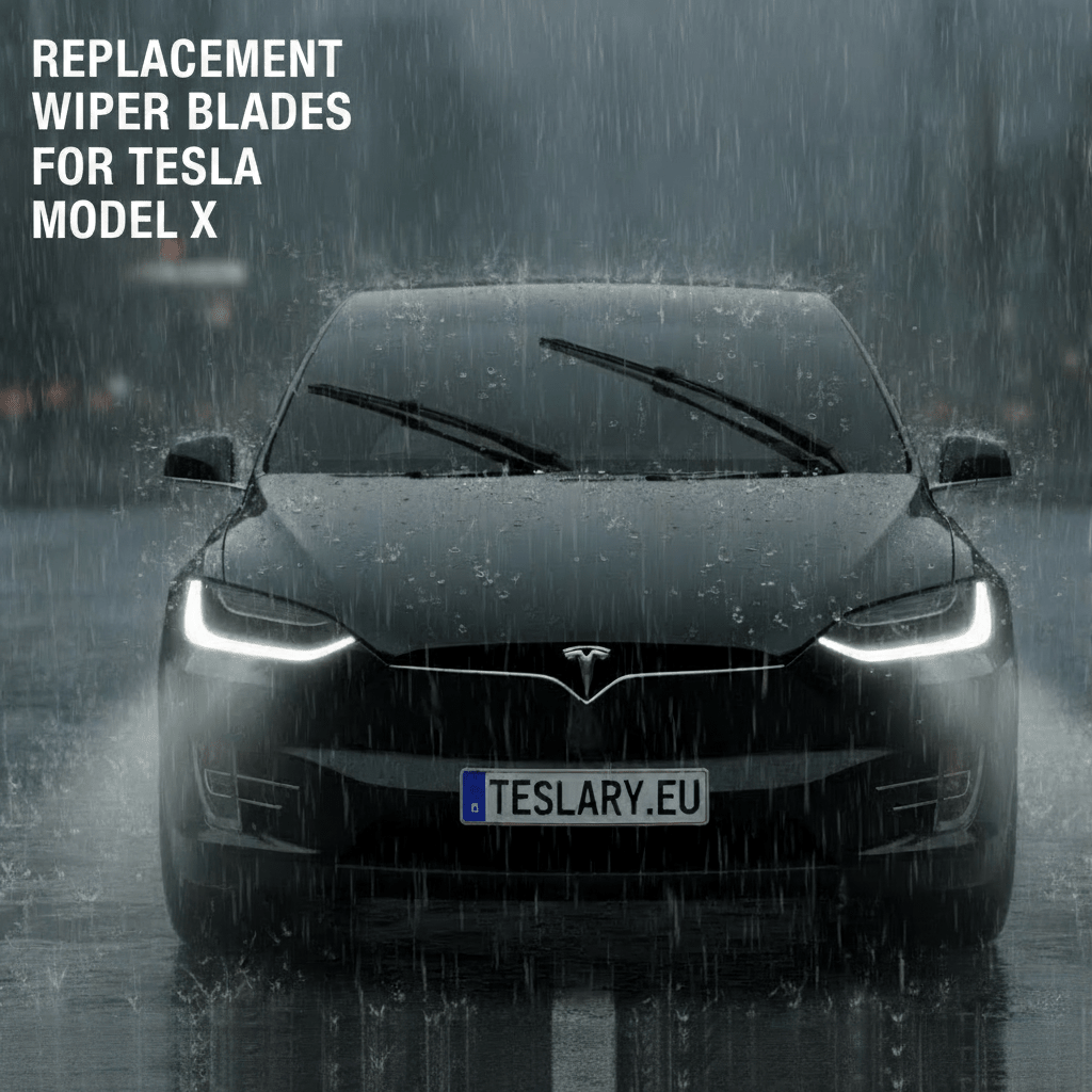 Wiper blades for Tesla Model X, (2pcs set) windshield wiper with integrated cleaning function - RIGHT HAND DRIVE ( FOR UK & IRELAND ) - TESLARY Tesla Shop Accessories Europe Nederlands Dublin Cork Ireland Deutschland Espana Alicante France Italia