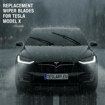 Wiper blades for Tesla Model X, (2pcs set) windshield wiper with integrated cleaning function - RIGHT HAND DRIVE ( FOR UK & IRELAND ) - TESLARY Tesla Shop Accessories Europe Nederlands Dublin Cork Ireland Deutschland Espana Alicante France Italia