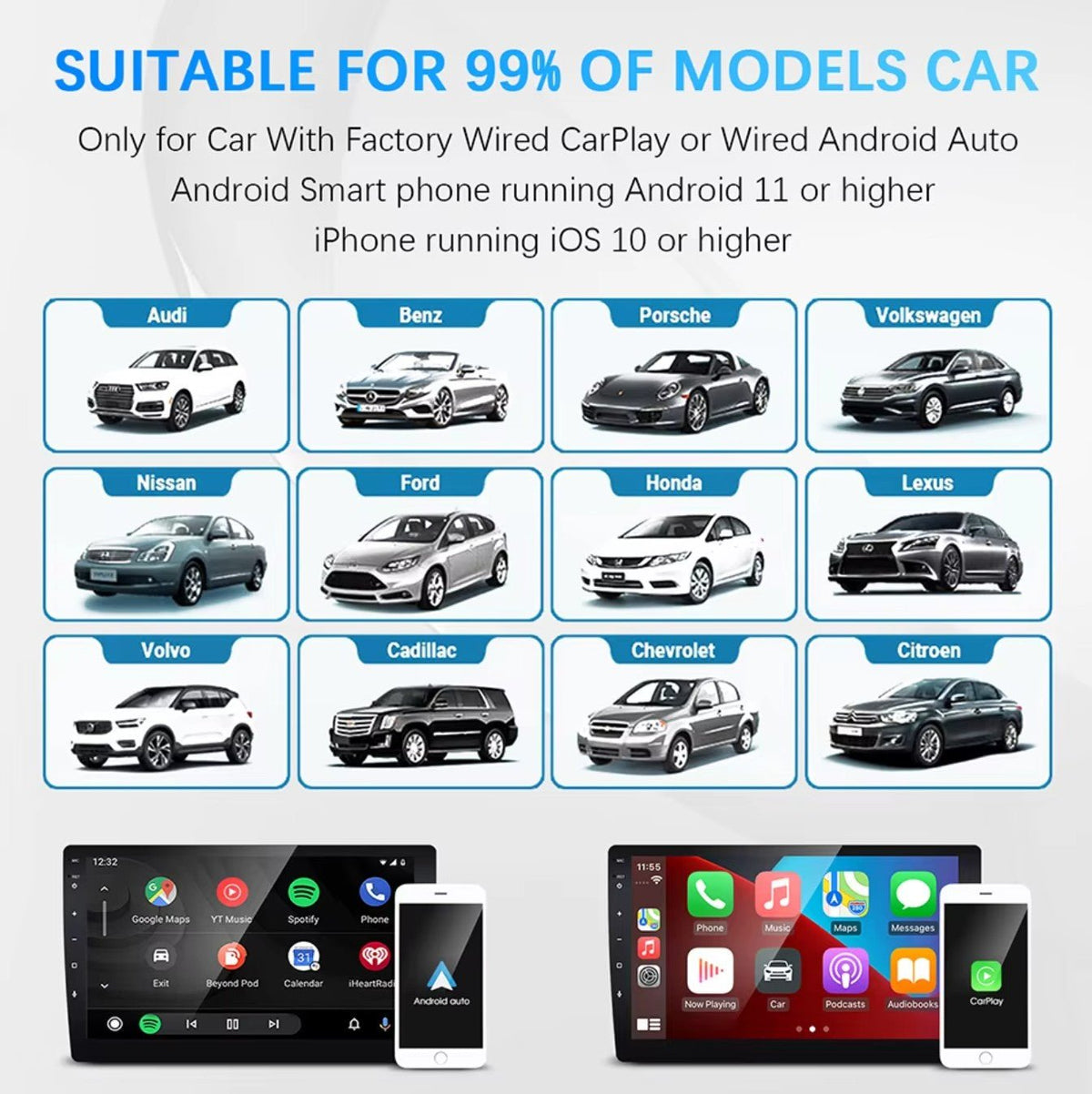 Wireless CarPlay Android Auto Smart Dongle for All Cars - TESLARY Tesla Shop Accessories Europe Nederlands Dublin Cork Ireland Deutschland Espana Alicante France Italia